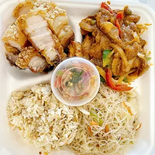 Mixed Plate (Lechon Kawali + Pork Guisantas)