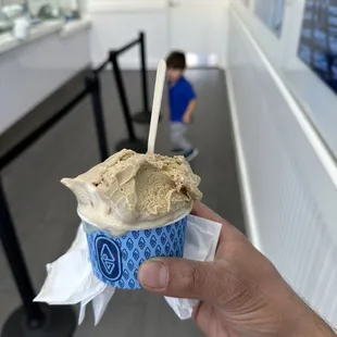 Super Peanut Butter on bottom with Coffee and a Touch of Cognac on top.