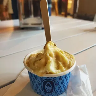 Flan ice cream...after I had already taken 4 or 5 bites. It was a huge portion!