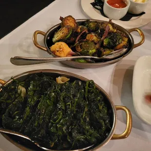 various dishes of food on a table