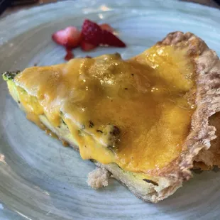 Broccoli cheddar quiche