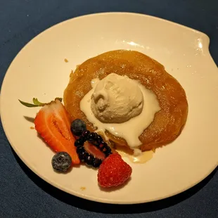 Pear tarte tatin, very thin and pastry was underbaked