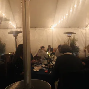 Under the tent