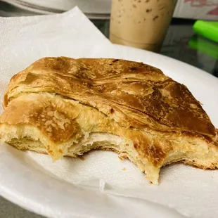 Turkey croissant &amp; vanilla iced coffee. Sorry couldn&apos;t wait!
