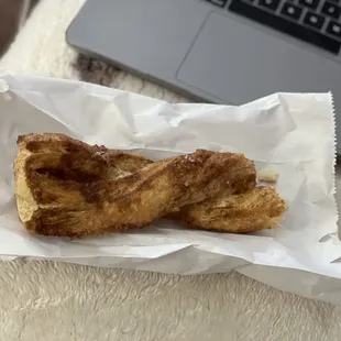 Cinnamon twist (half eaten : ) I meant to take pic prior to eating...opps)