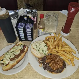 Carolina red hot dawg burger fries loaded