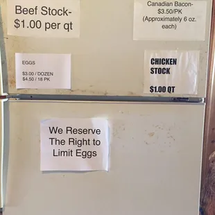 This fridge holds magical meats! Get the pork chops!