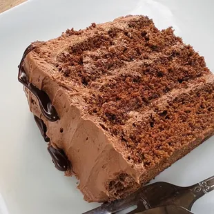 Double chocolate cake slice