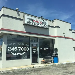 the front of the restaurant