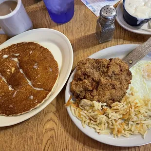 two plates of food on a table