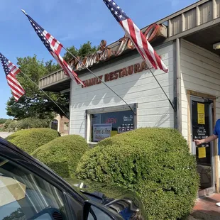 Out front