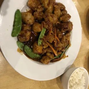 This is the orange zest chicken