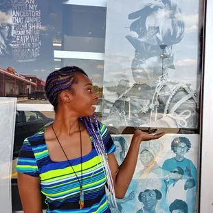 Best friend loving the window art