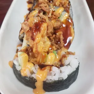 Crunchy Tempura Shrimp Roll - closeup