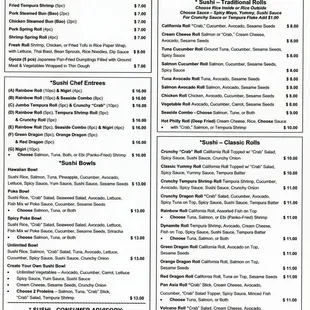 menu