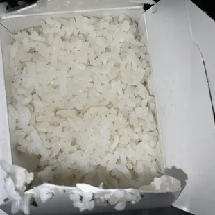 Huge white rice serving