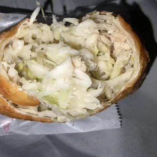 Inside chicken egg roll