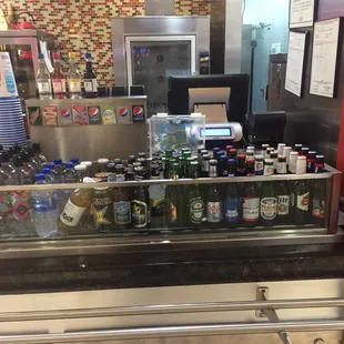 Bottled drink options.
