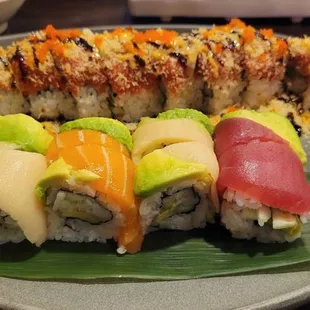 a plate of sushi