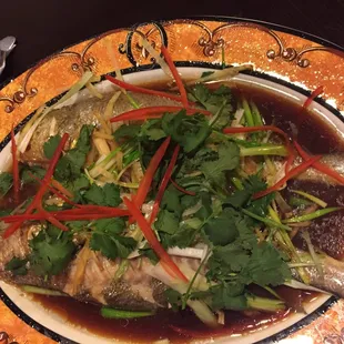 Steamed whole fish