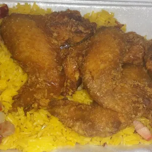 Wings and fried rice