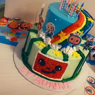 Cocomelon 2 layer cake