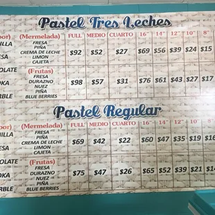 a menu for a restaurant