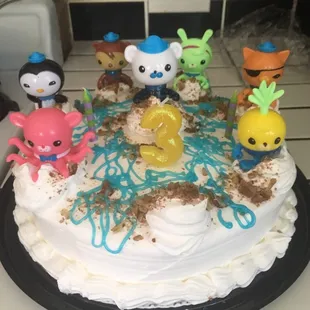 We decorated it ourselves but this was the yummiest trea leches cake for our sons 3rd bday!