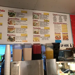 Some of their menu.