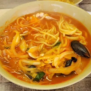 Jjampong - Spicy Seafood Noodles