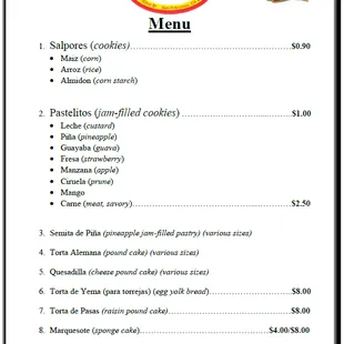 Menu page 1