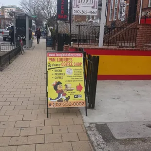 Sandwich board out in the front