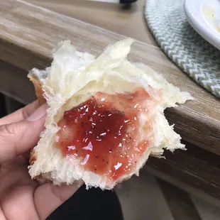 Croissant with Strawberry preserves....