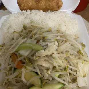 L2 Chicken Chop Suey with white rice.