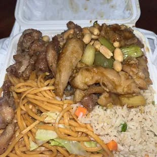 Combo C with kung pao chicken and black pepper chicken