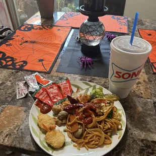 My Great lunch with hot sagar added!!