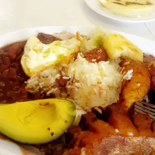 Bandeja Paisa was delicious, with an Arepa de Queso!! Yummy.