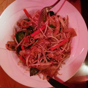 Drunken noodles with chicken