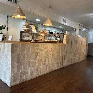 Cafe side with Mexican pastries and baked goods. Good coffee, breakfast food and crepes.