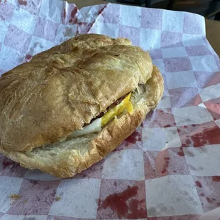 2 item sandwich with egg and sausage plus cheese