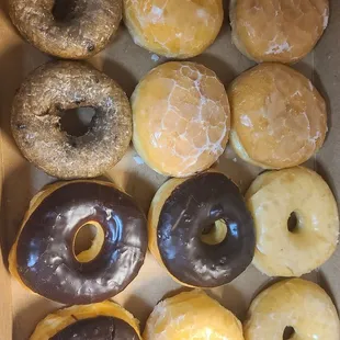 A dozen mixed doughnuts are $14.99.