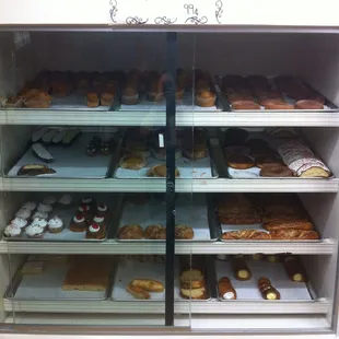 a display case of pastries