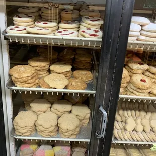 a display case full of cookies