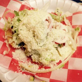 Tostada made with their fresh tortillas