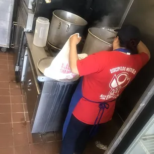 Tamales on the stove