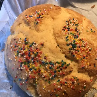 a loaf of bread with sprinkles