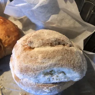 two pastries on wax paper