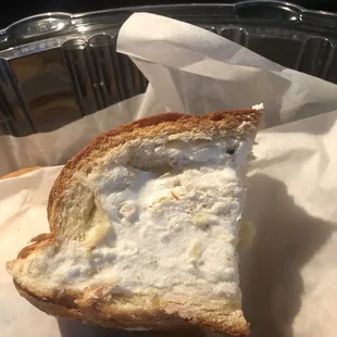 a half eaten sandwich