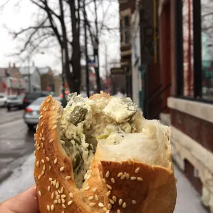 Warm, crunchy, creamy &amp; spicy...just what you need on a cold snowy to start your day.