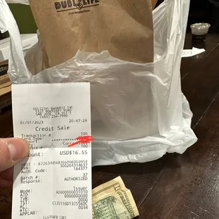 a receipt for $ 12
